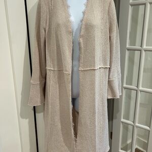 Elegant Cream Open-Front Women's Cardigan